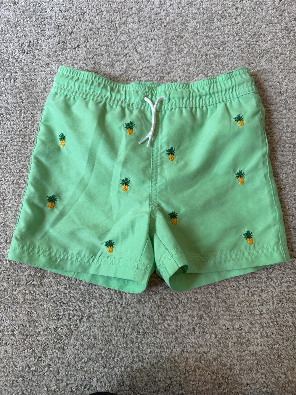 Janie and Jack Pineapple Embroidered Swim Shorts